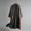 Calligraphy Art Pattern Casual Long Kimono Cardigan