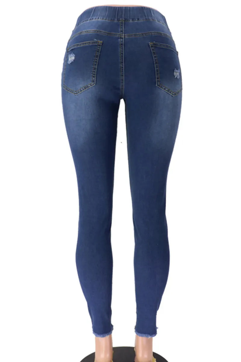 Women's Elastic Waist Skinny Jeans