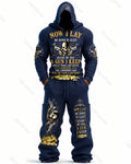 Men's Fashion Skull Print Hoodie & Pants Two-Piece Set 9676